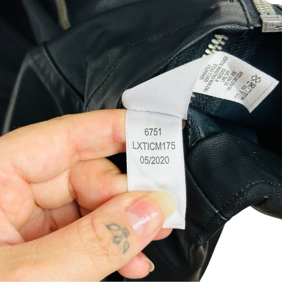 Aeropostale Faux Leather Zip Front Slim Bodycon Classic Goth Mini Dress Black S - Picture 12 of 14